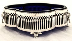 Sterling Silver Dish with Cobalt Liner