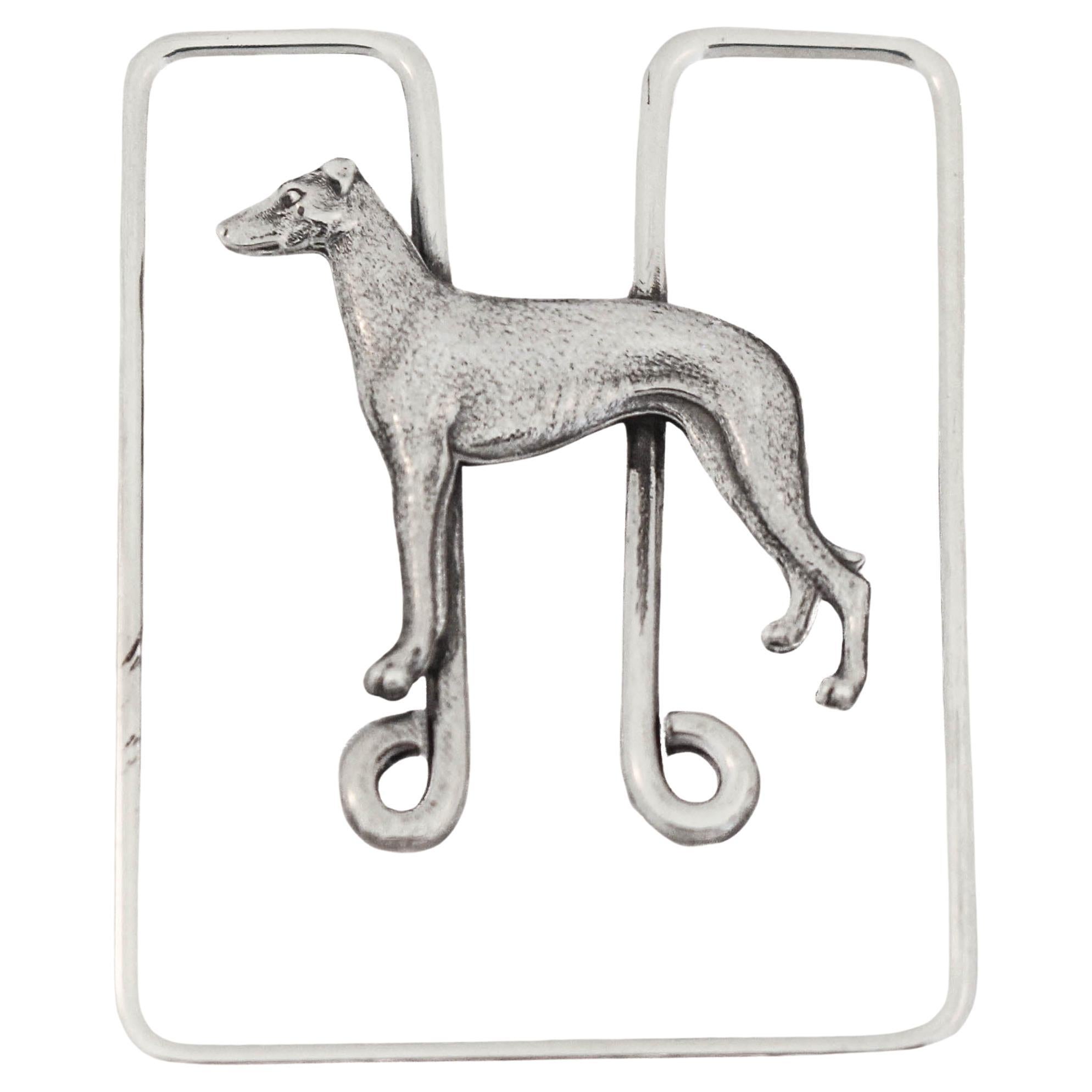 Sterling Silver Dog Bookmark For Sale