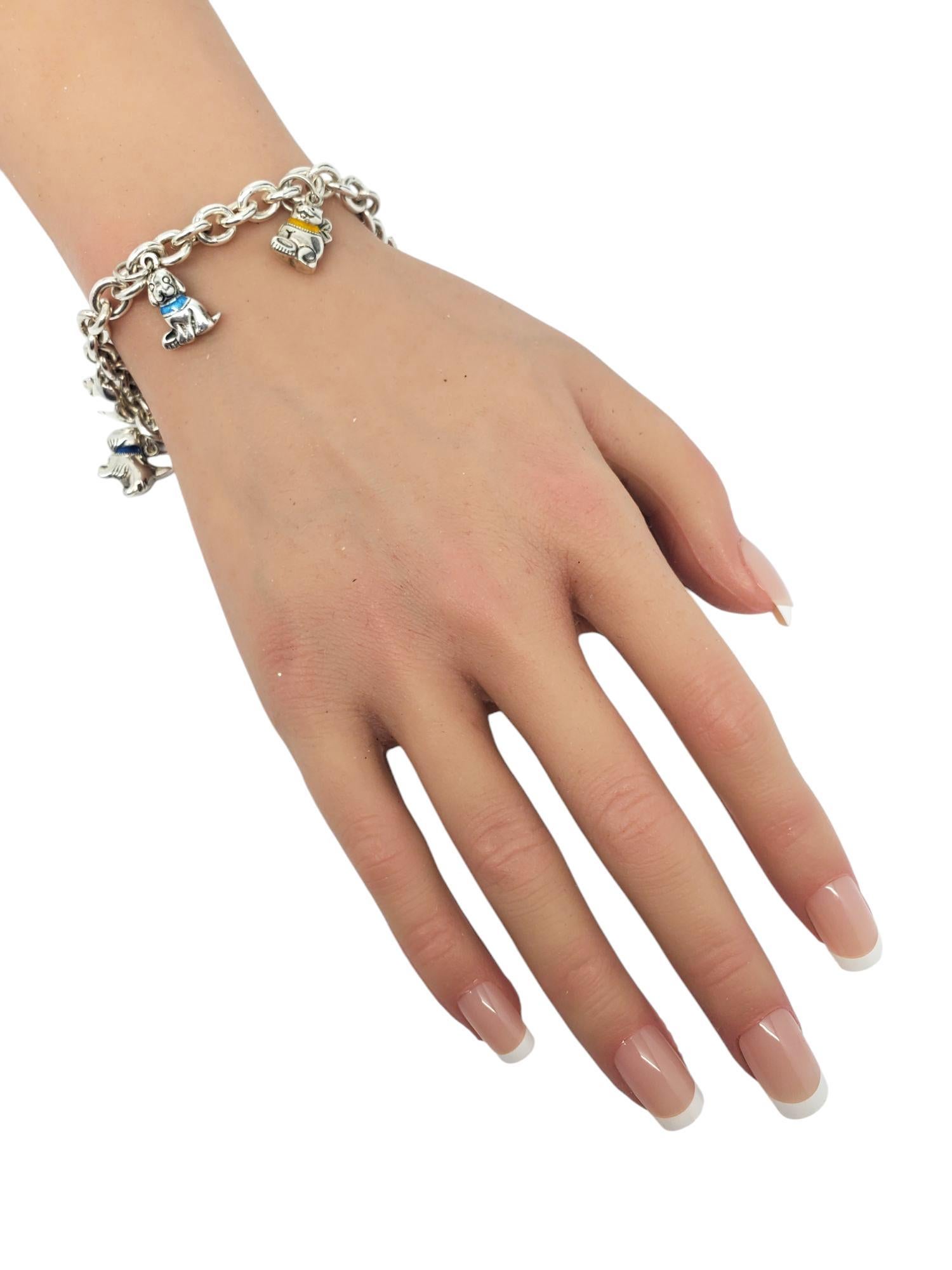 Bracciale con charm a forma di cane e gatto in argento Sterling #21173 in vendita 6