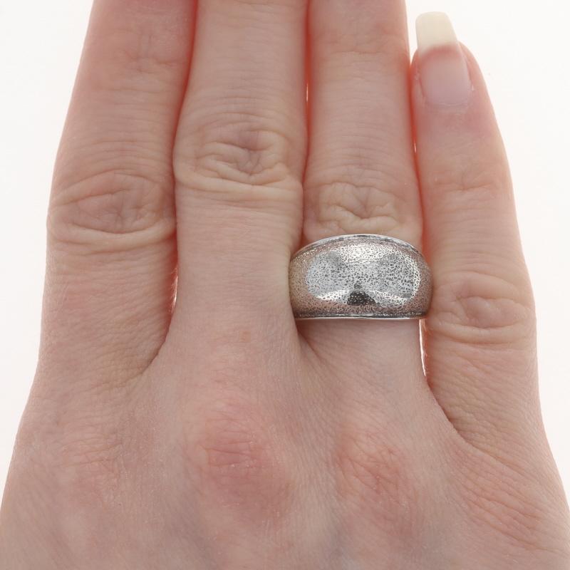 Sterling Silver Dome Statement Band - 925 Textured Ring In Excellent Condition For Sale In Greensboro, NC