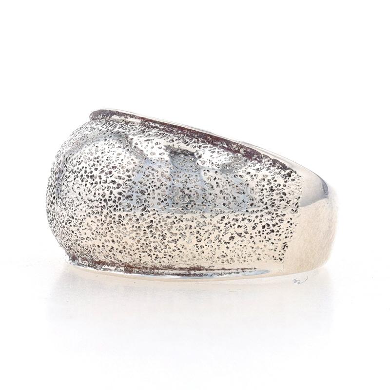 Women's Sterling Silver Dome Statement Band - 925 Textured Ring For Sale
