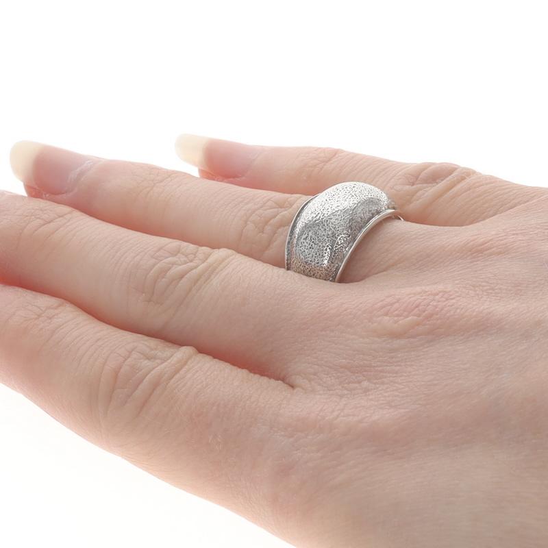Sterling Silver Dome Statement Band - 925 Textured Ring For Sale 1