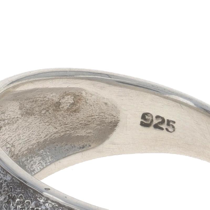 Sterling Silver Dome Statement Band - 925 Textured Ring For Sale 3