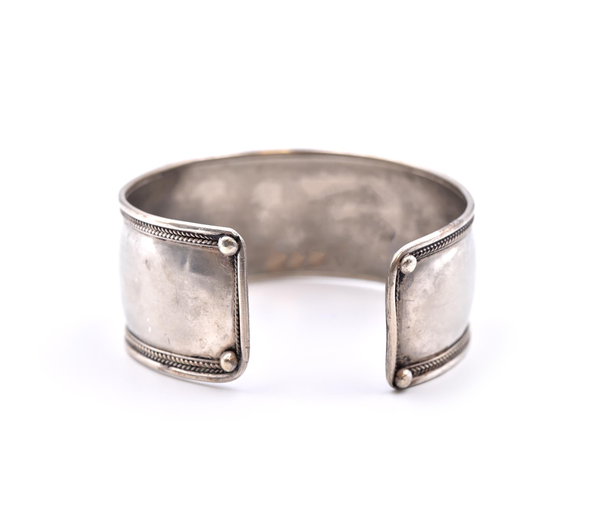 Sterling Silver Domed Cuff Bracelet In Excellent Condition In Scottsdale, AZ
