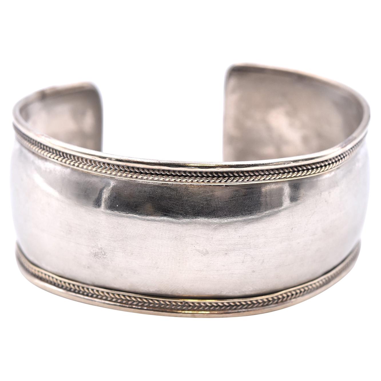 Sterling Silver Domed Cuff Bracelet