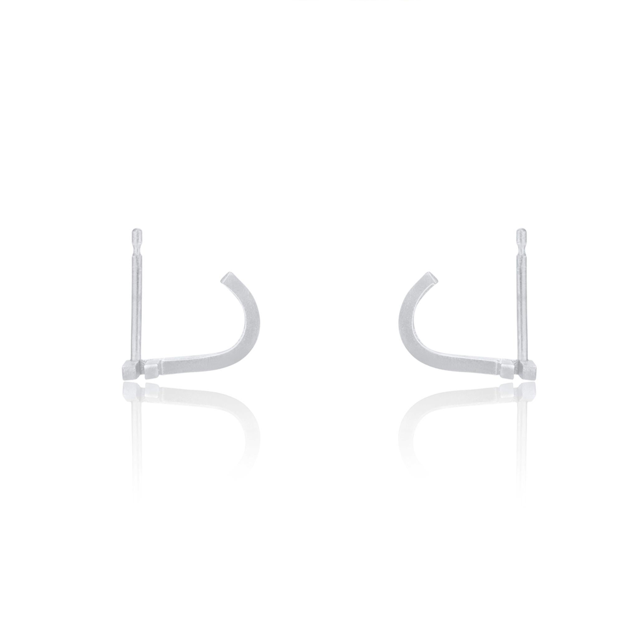 Unfinishing Line collection exudes minimalism and precision with its smooth lines and angles. 
Detailed with a perspective and flat structure with a ​brushed finish. 
Double Lines Curve Earrings is stylish to be paired with any outfit with its