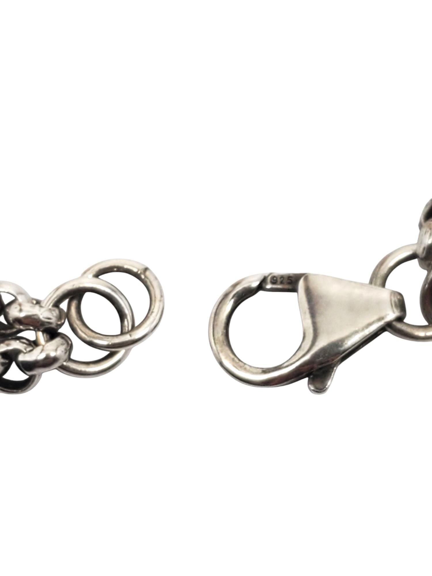 Collana a catena a doppio anello in argento sterling con ciondolo a forma di pepita #21175 in vendita 1