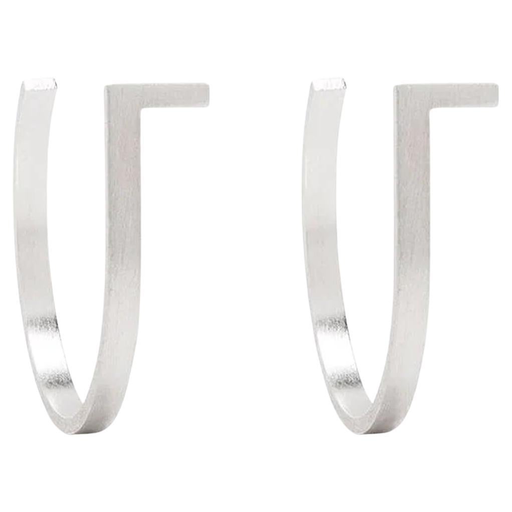 Sterling Silver Double Medium Hoop Earrings