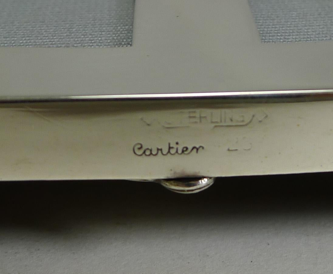 Sterling Silver Double Photograph Frame by Cartier, circa 1930s 1