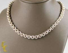 Sterling Silver Double Rolo Chain Necklace with Toggle Clasp