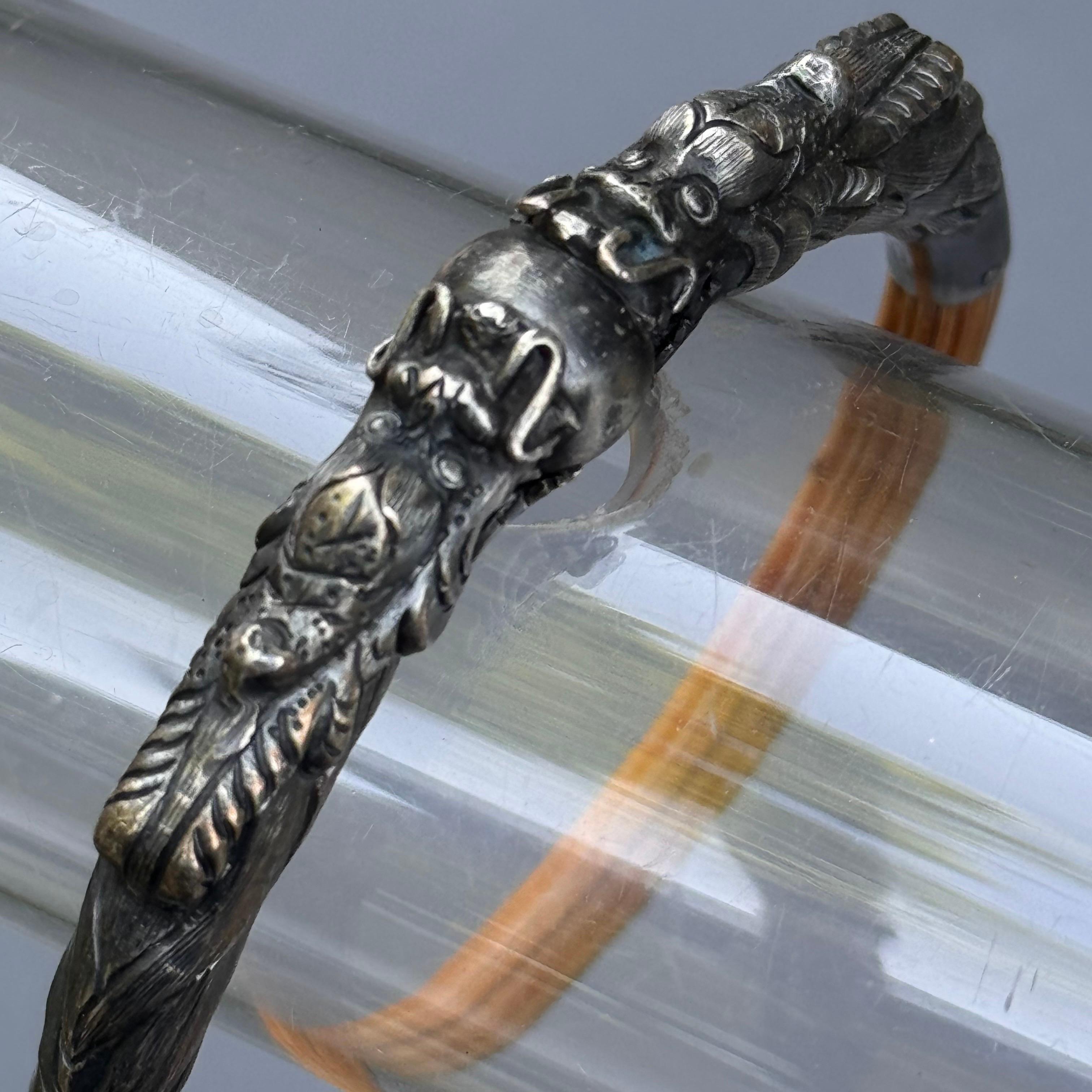 Sterling Silber Drachen Rattan Bambus Armreif 6