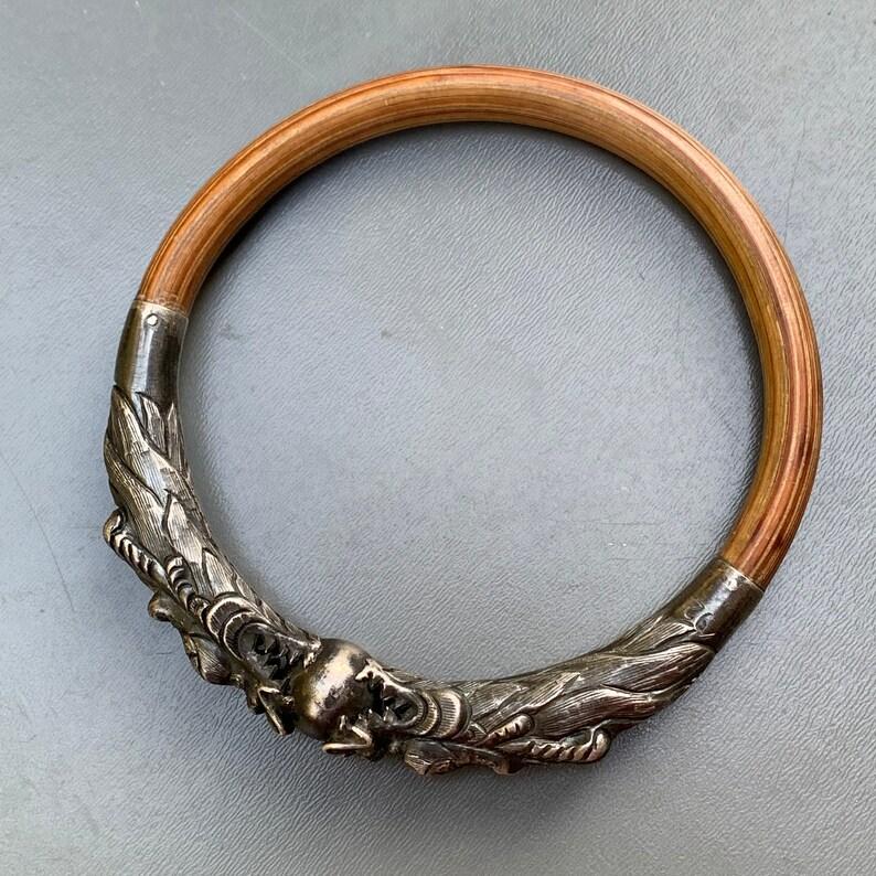 Sterling Silber Drachen Rattan Bambus Armreif 12