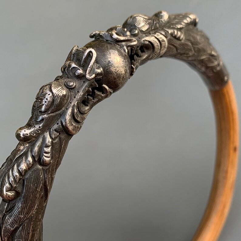 Sterling Silber Drachen Rattan Bambus Armreif 1