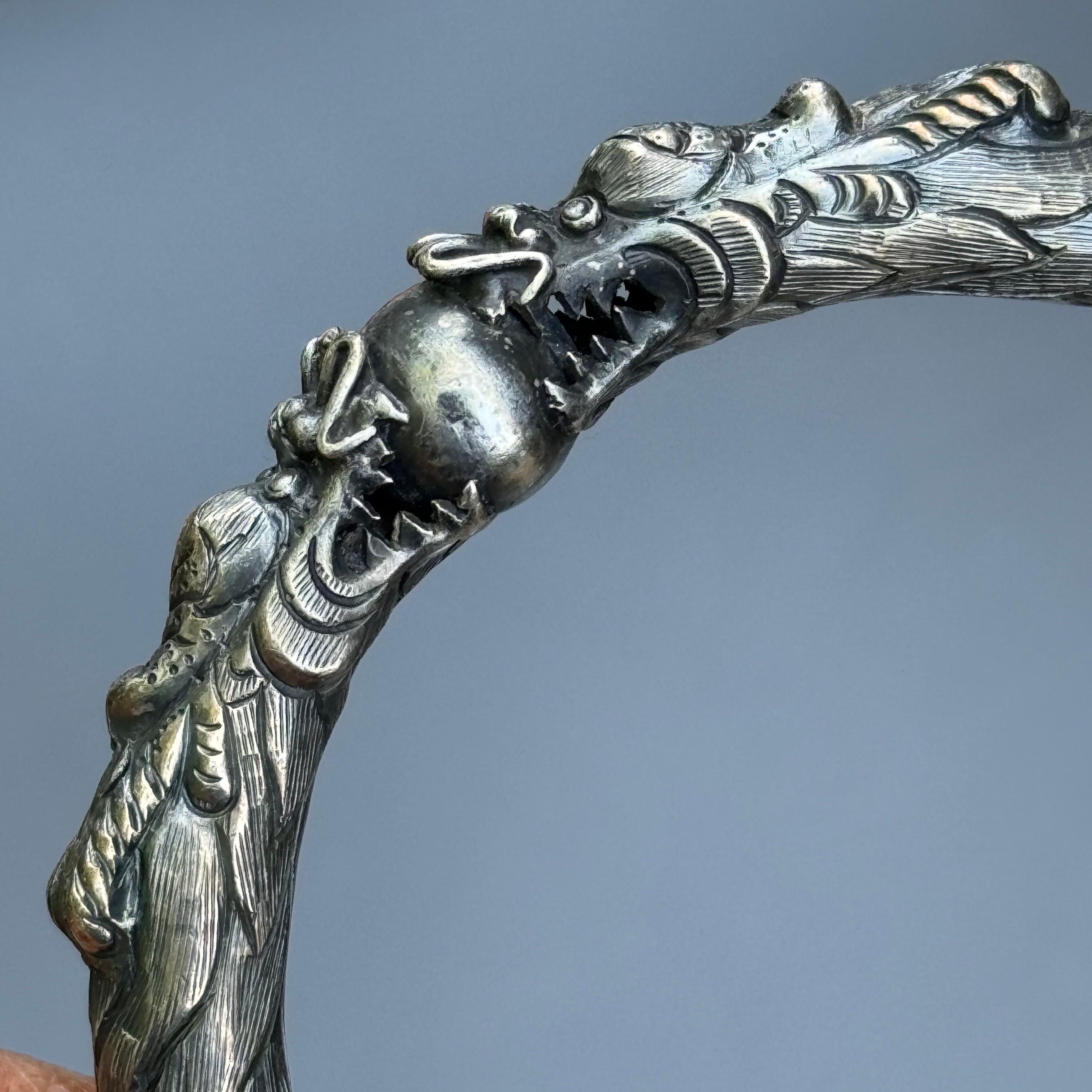 Sterling Silber Drachen Rattan Bambus Armreif 2