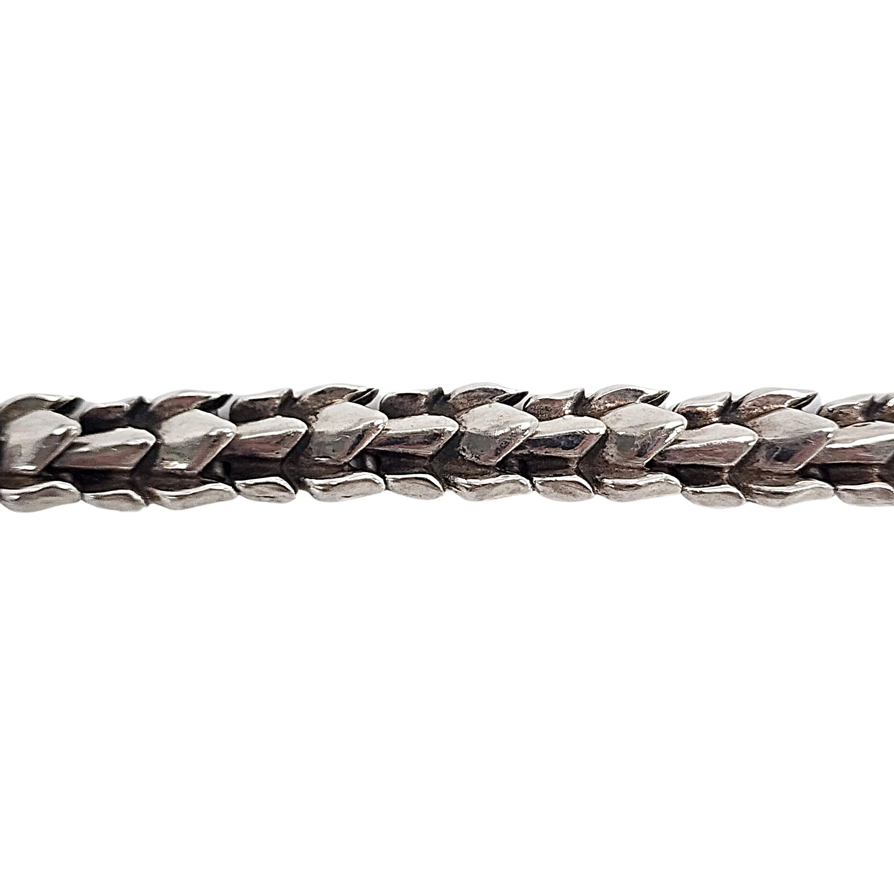 Sterling Silver Dragon Scale Unisex Bracelet #16052 In Good Condition For Sale In Washington Depot, CT