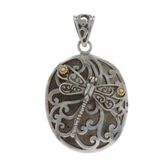 Pendentif libellule en argent - 925 14k Nature