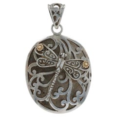 Pendentif libellule en argent - 925 14k Nature