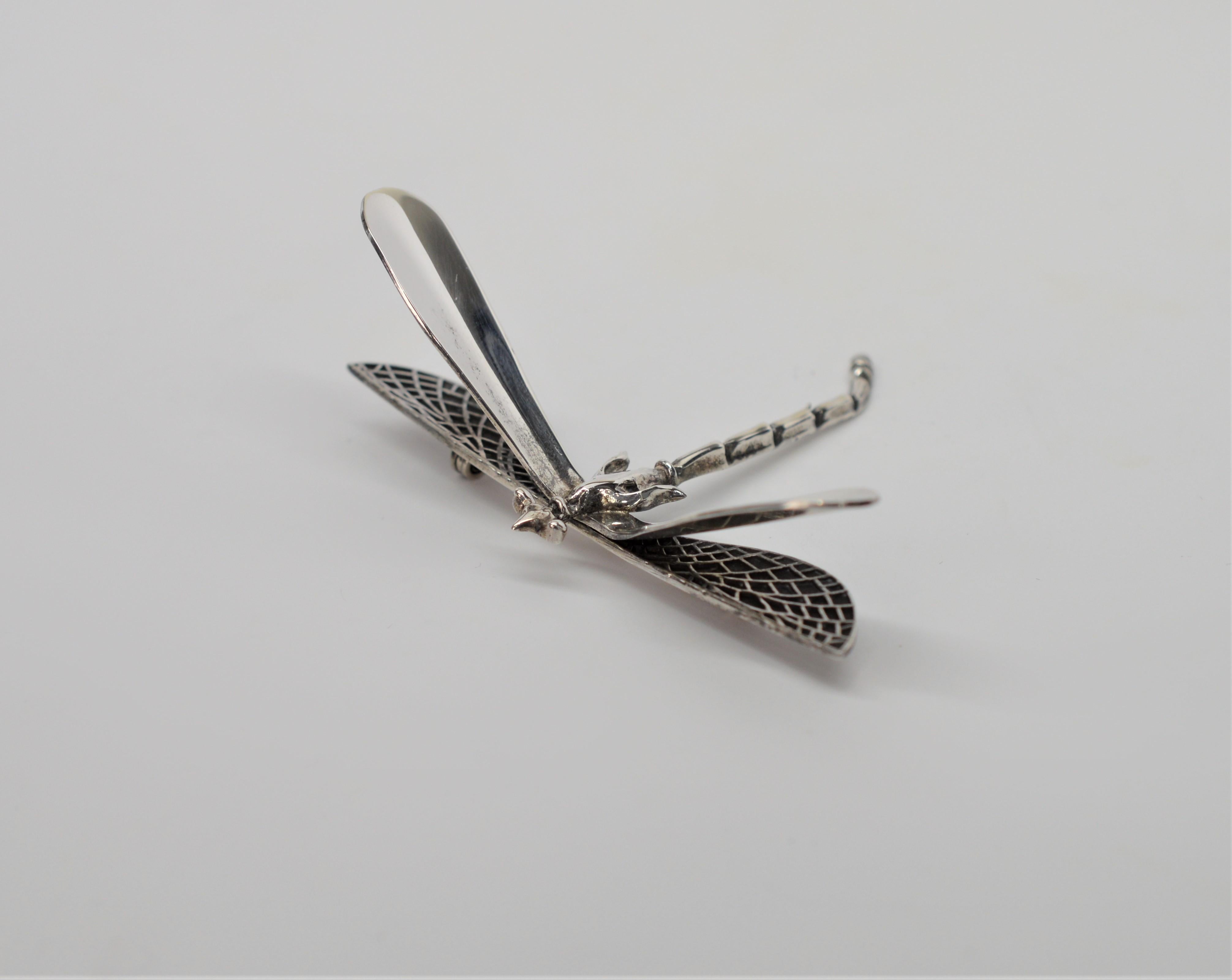 Sterling Silver Dragonfly & Salamander Pin Brooch Duo  2