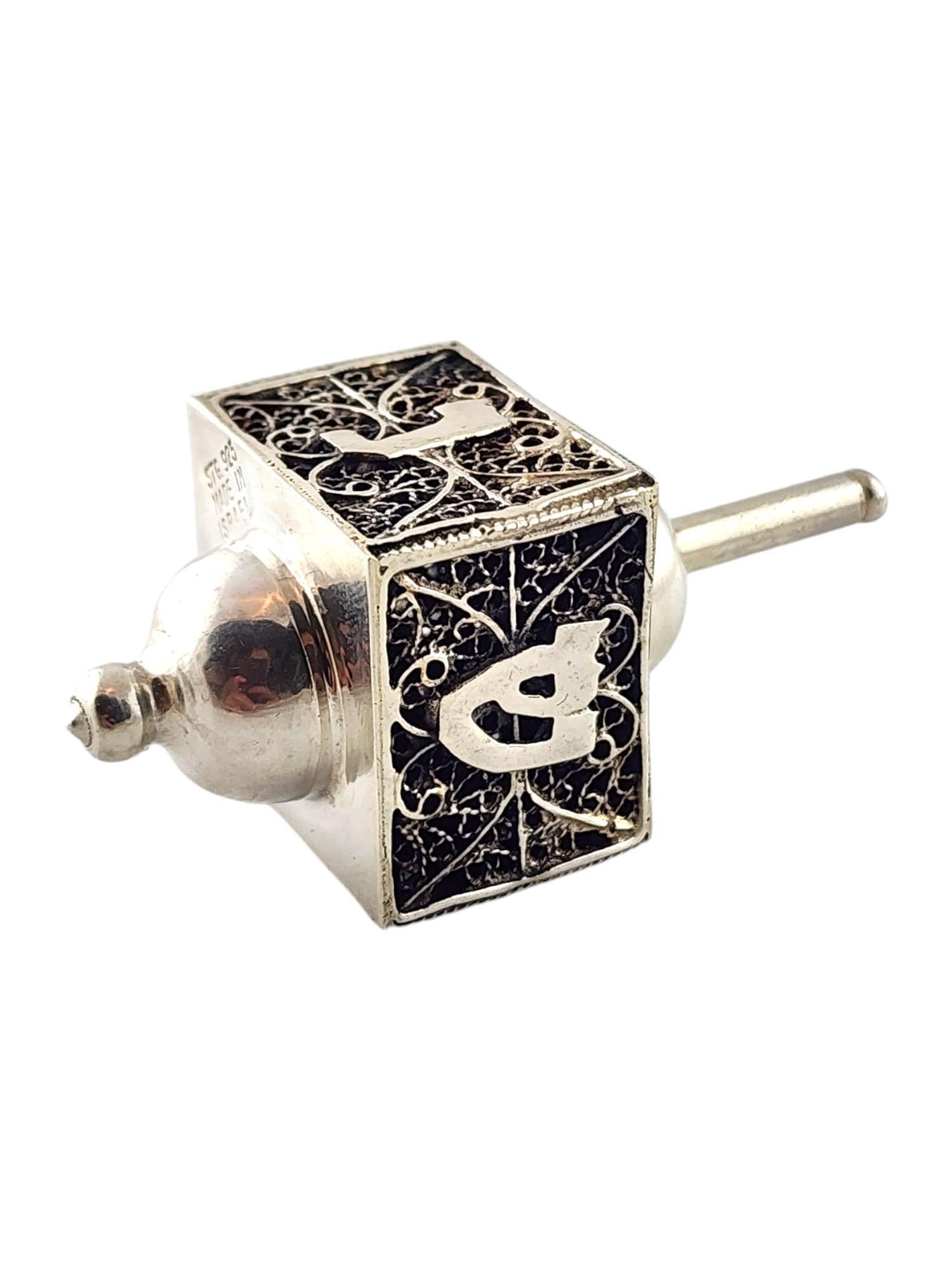 Sterling Silver Dreidel Made in Israel

This gorgeous dreidel was meticulously crafted from sterling silver with beautiful detailing!

Approximate measurements: 2 3/8