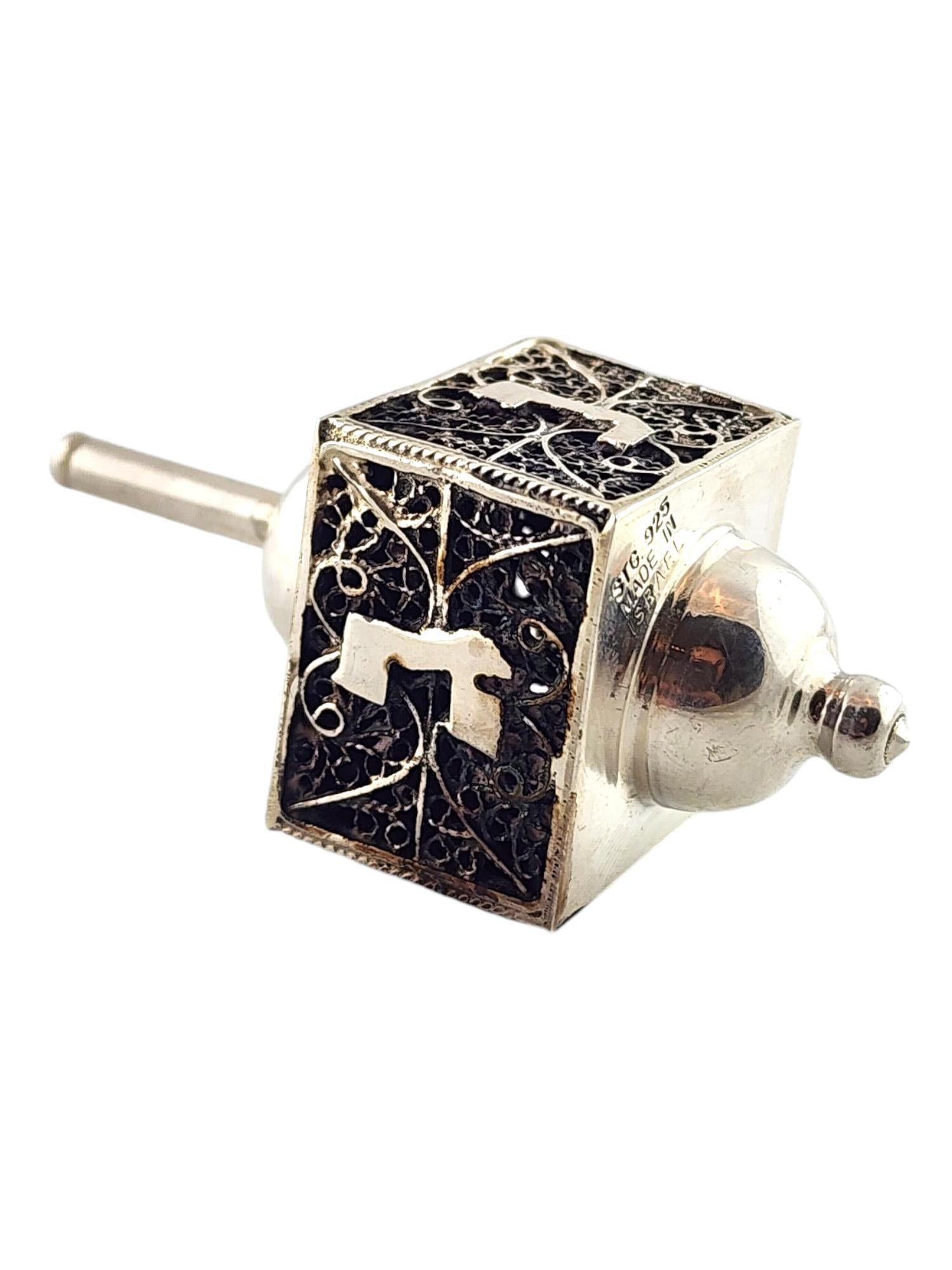 Sterling Silver Dreidel Made in Israel #18471 In Good Condition In Washington Depot, CT
