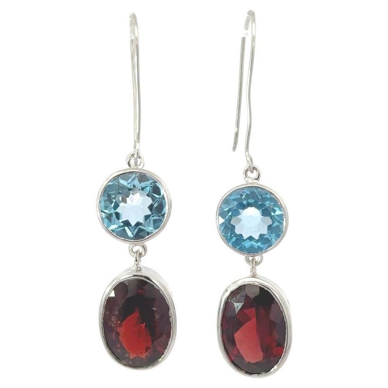 Orecchini a pendente con rubino vero in stile Art Deco in argento 925 per la fidanzata in vendita su Italia