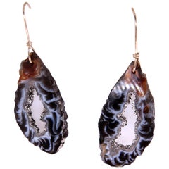 Sterling Silver Druzy Drop Earrings
