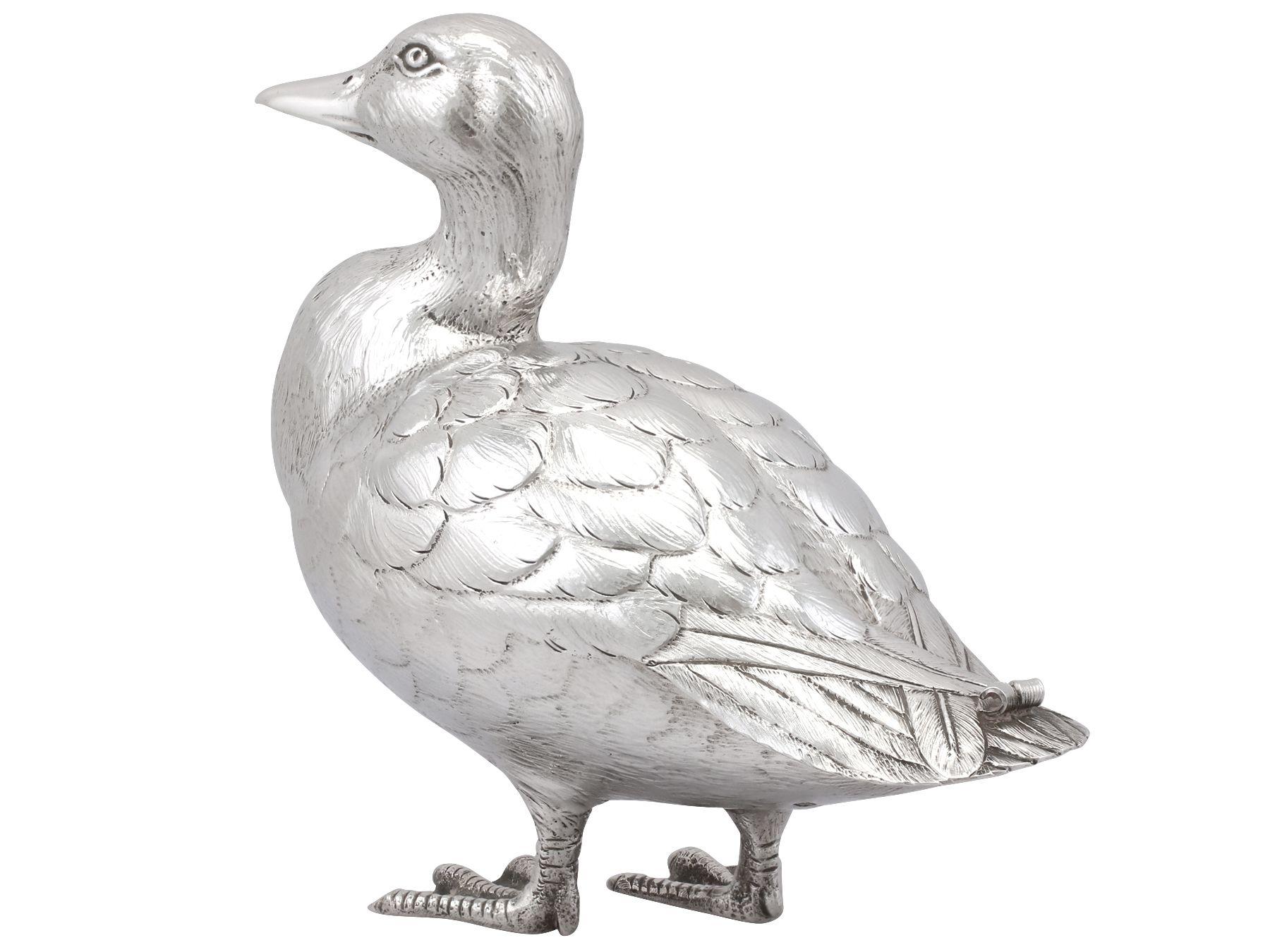British 1967 Sterling Silver Duck Ornament