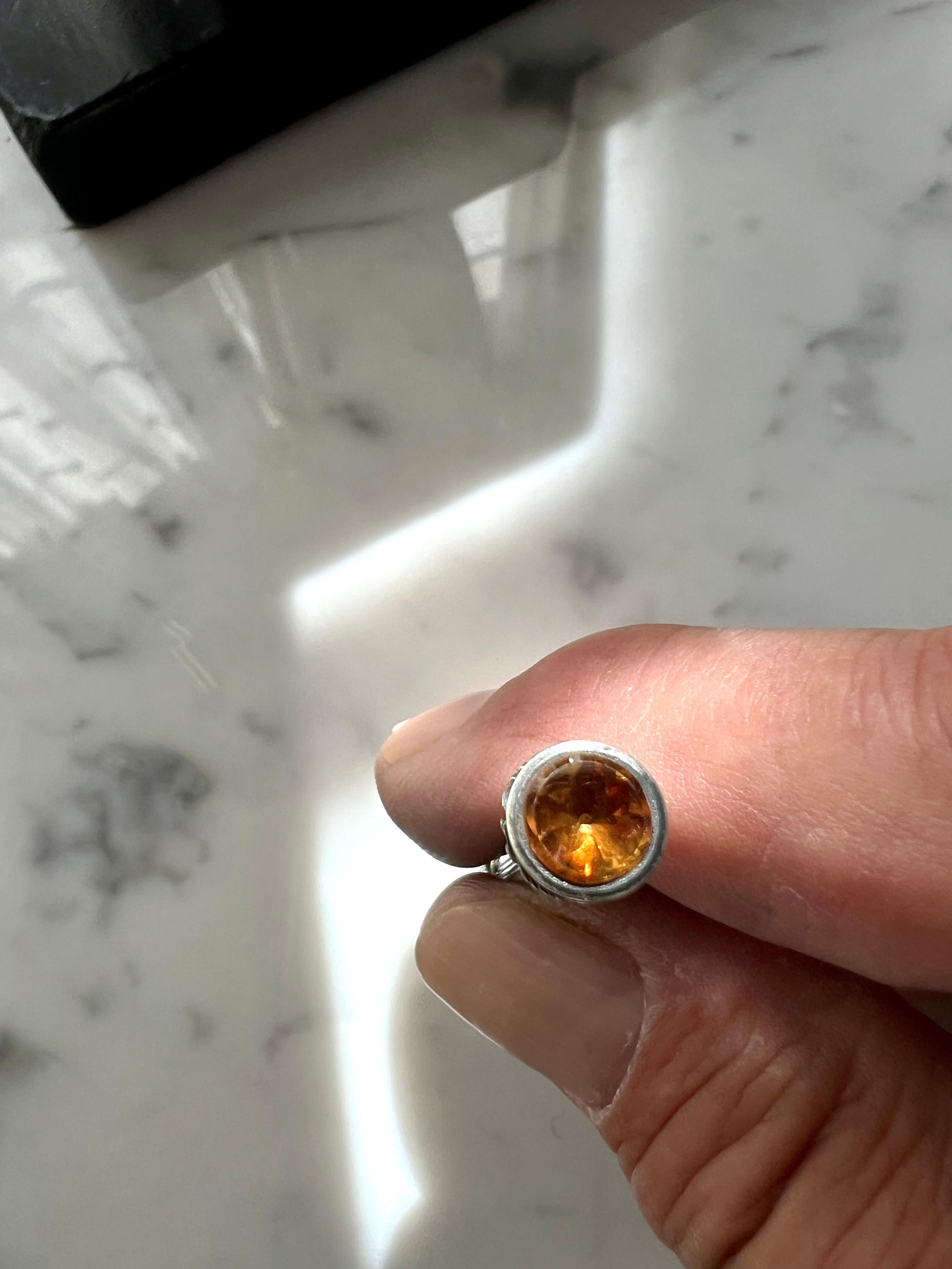 Gold Sterling Silver Early 20th Century Victorian Slide Pencil with Citrine Tip For Sale