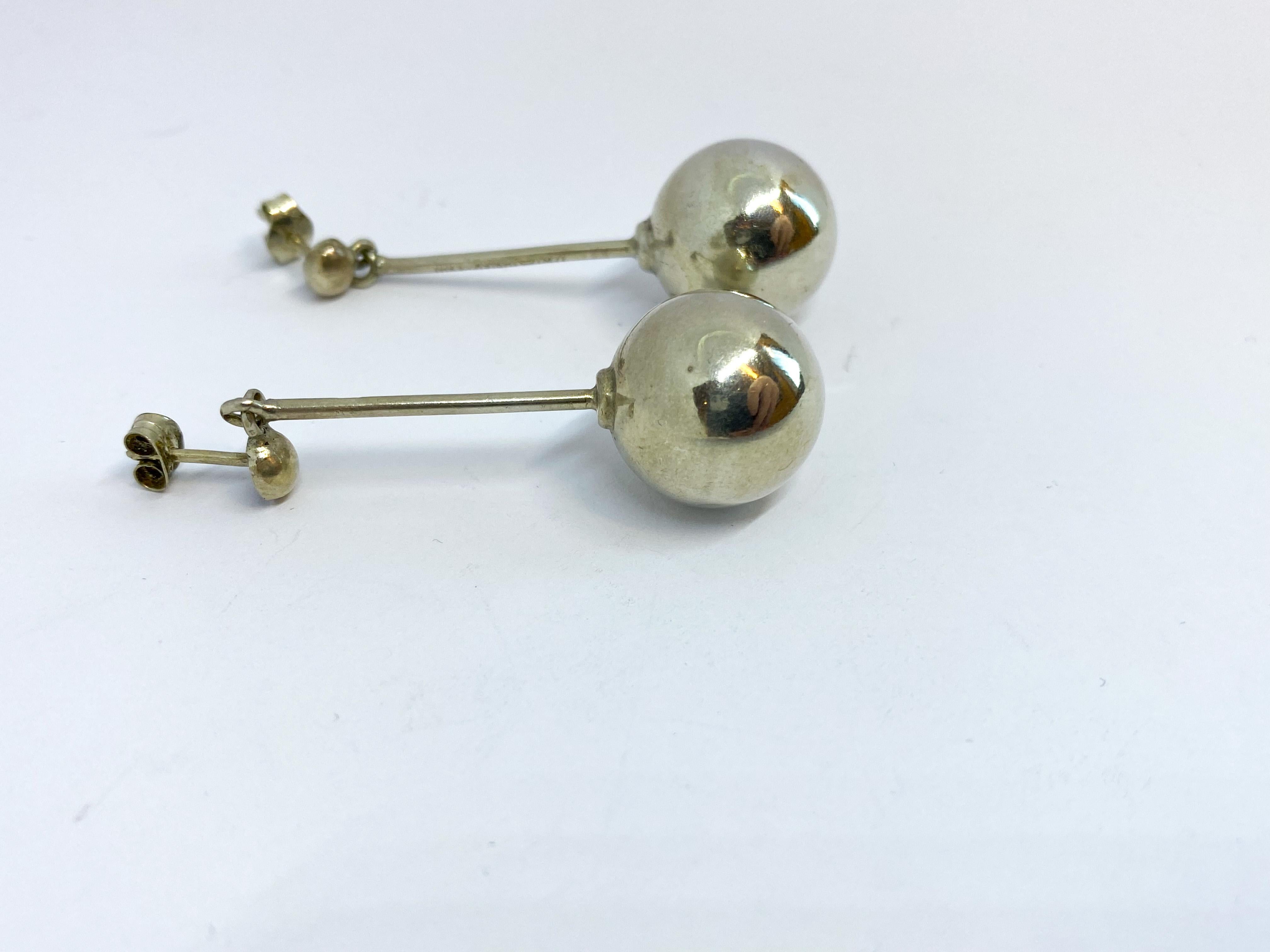 Sterling Silver Earrings, Finland, 1965 For Sale 1