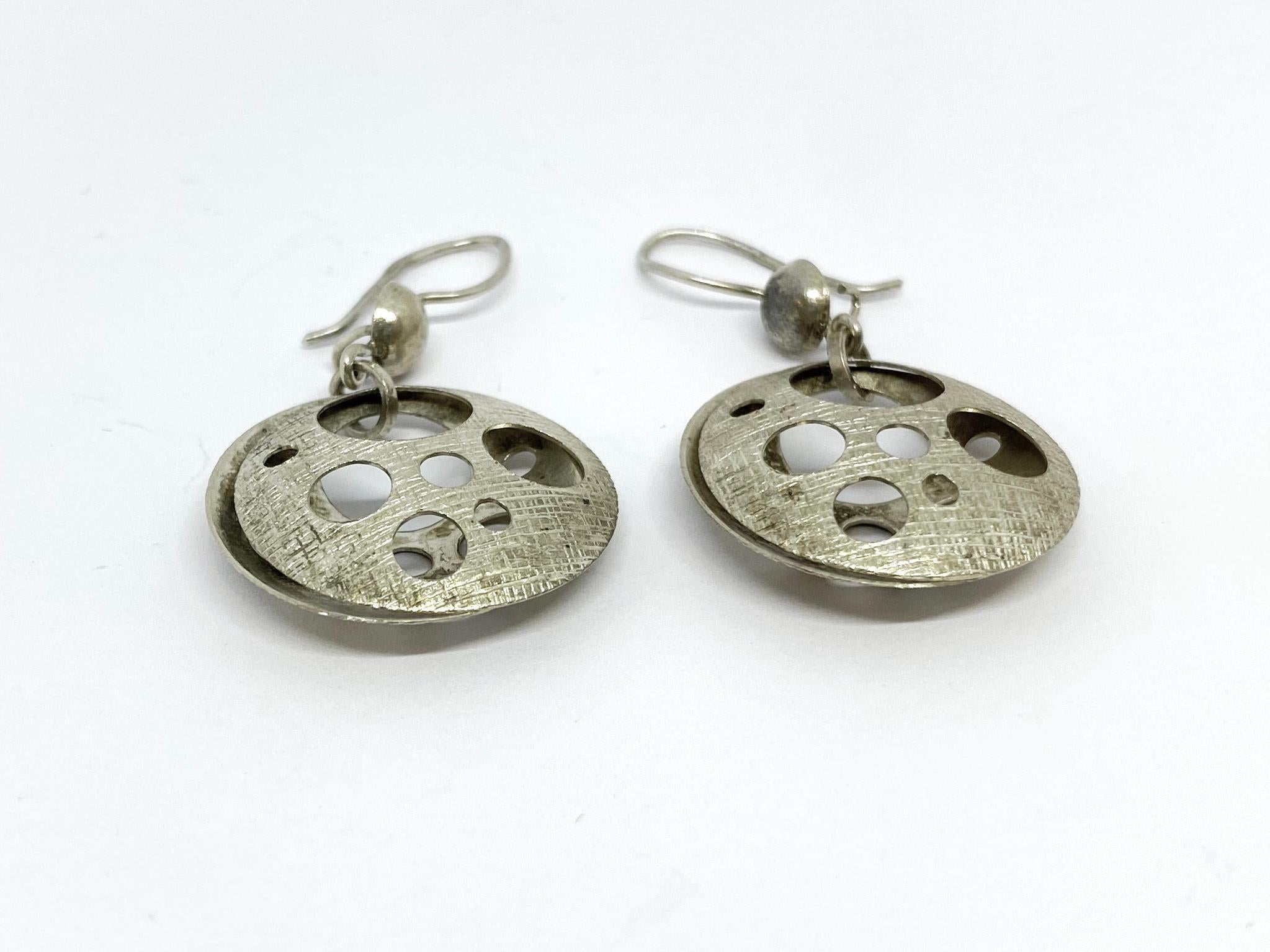 Sterling Silver Earrings Finland In Good Condition For Sale In Orimattila, FI