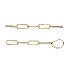 Sterling Silver Earrings Paperclip Chain (5mm), 18K Yellow Gold Finish