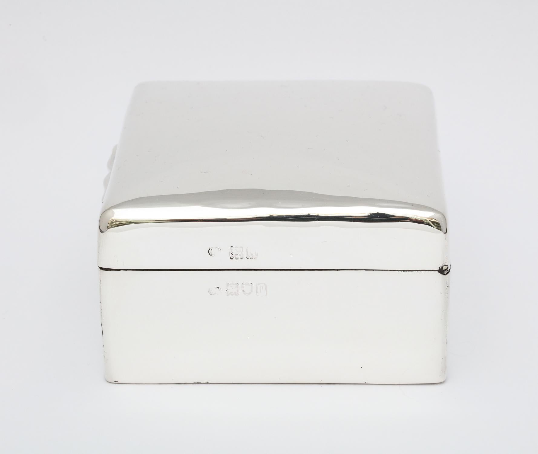 Early 20th Century Sterling Silver Edwardian Anglo Indian Table Box with Hinged Lid