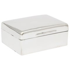 Sterling Silver Edwardian Anglo Indian Table Box with Hinged Lid