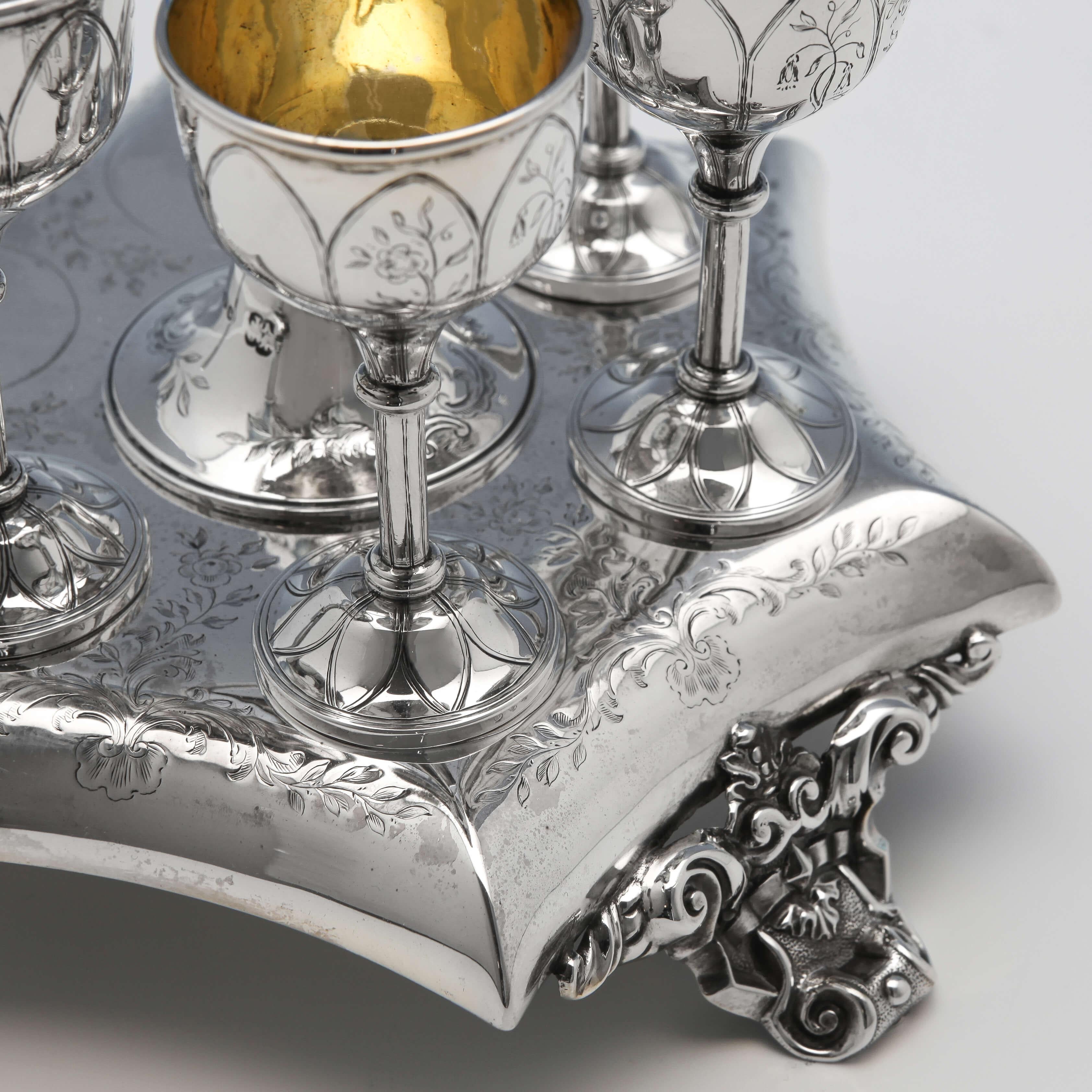 Gothic Revival Antique Sterling Silver Egg Cruet Hallmarked in 1845  In Excellent Condition In London, London