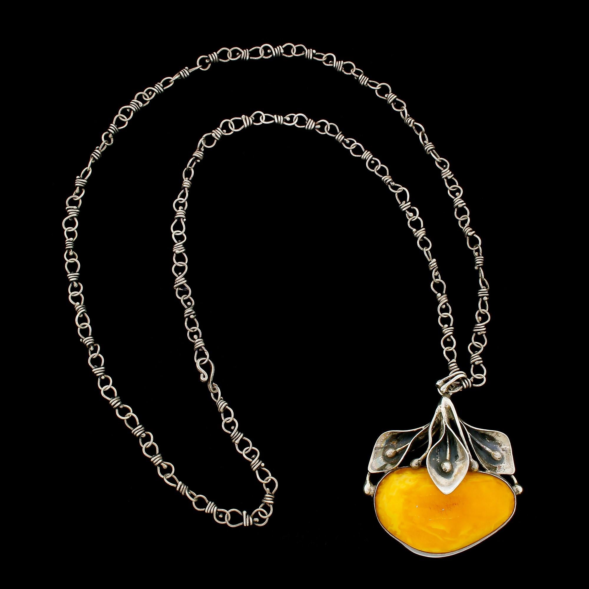 egg yolk amber necklace