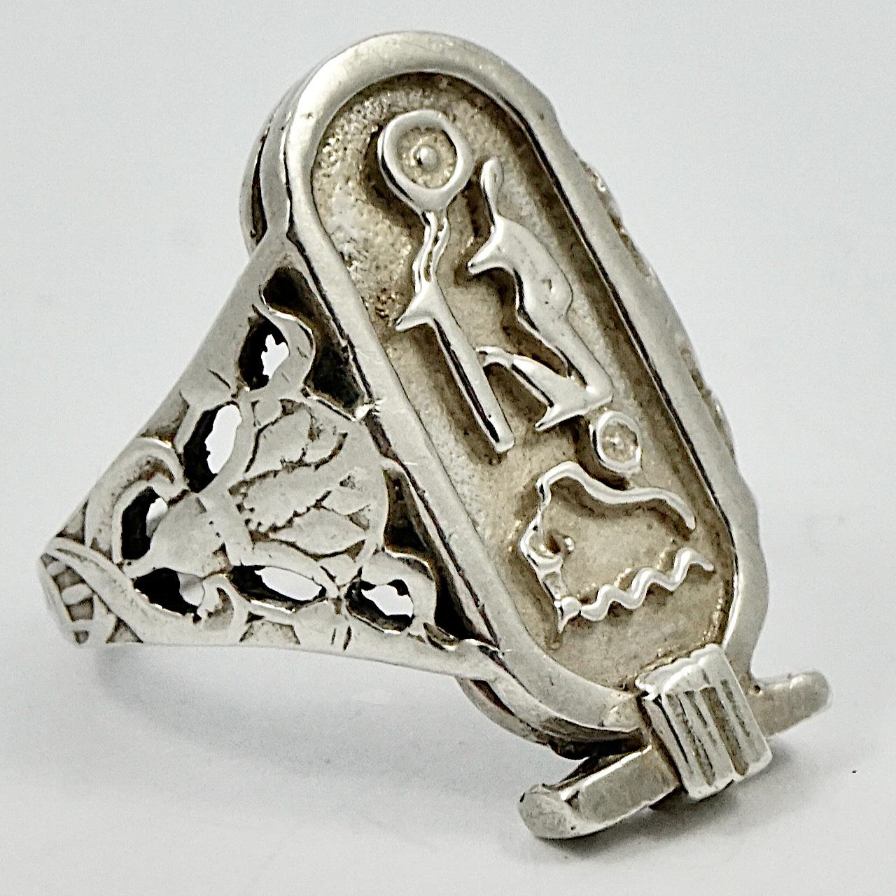 silver cartouche rings