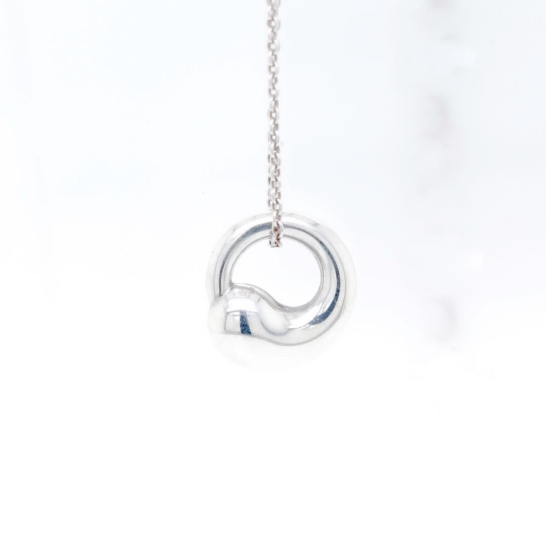 Sterlingsilber Elsa Peretti für Tiffany & Co. Ewiger Kreis Anhänger Halskette im Angebot 8