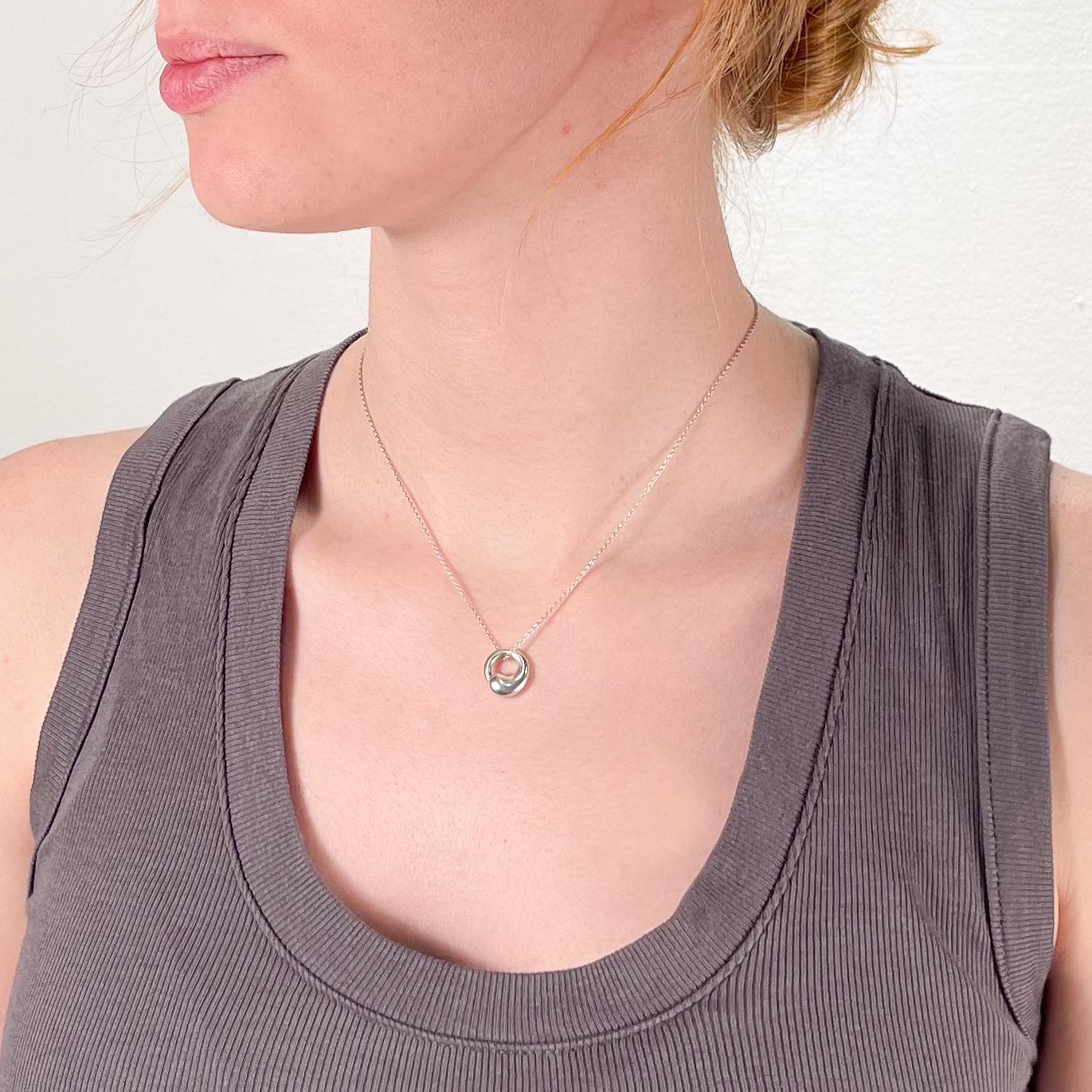 Sterling Silver Elsa Peretti for Tiffany & Co. Eternal Circle Pendant Necklace For Sale 6