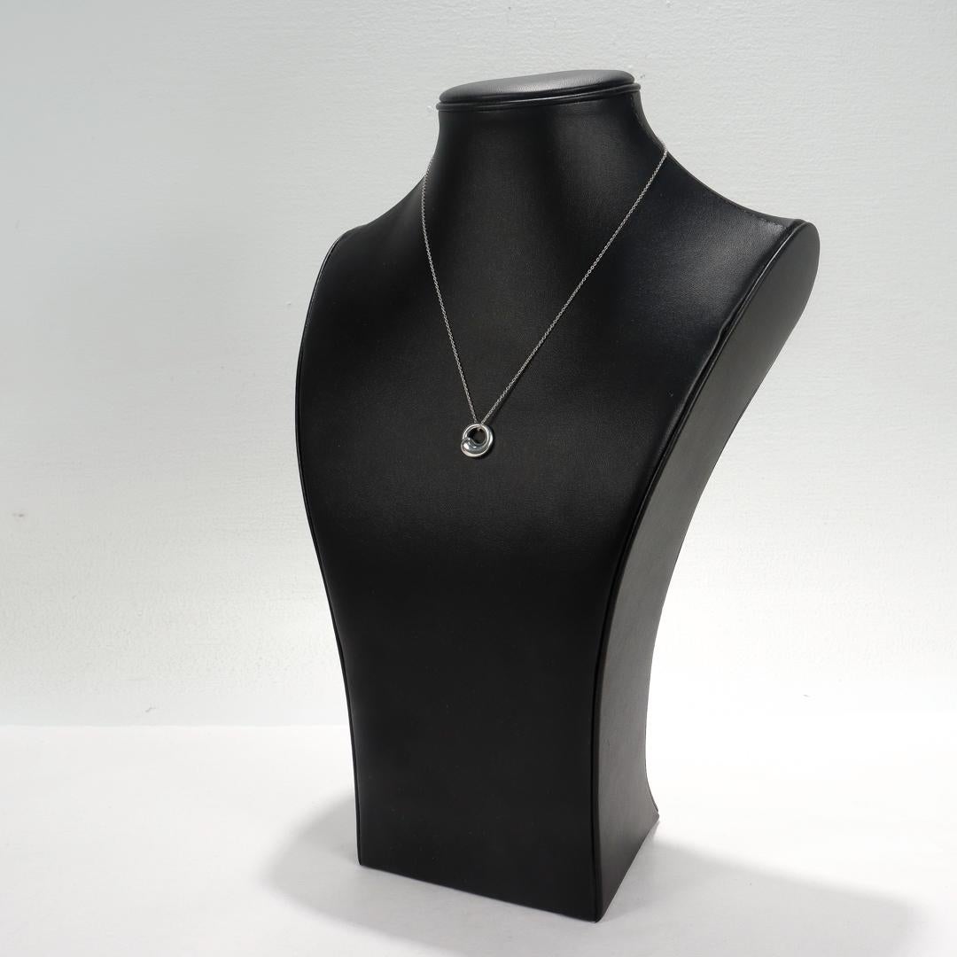 Sterlingsilber Elsa Peretti für Tiffany & Co. Ewiger Kreis Anhänger Halskette im Zustand „Gut“ im Angebot in Philadelphia, PA