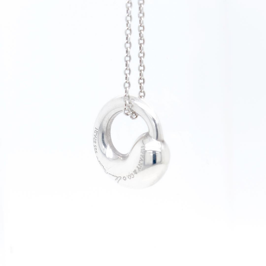 Modern Sterling Silver Elsa Peretti for Tiffany & Co. Eternal Circle Pendant Necklace For Sale