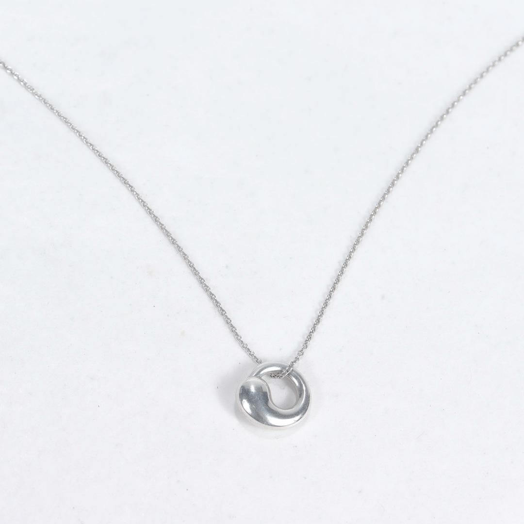 Women's or Men's Sterling Silver Elsa Peretti for Tiffany & Co. Eternal Circle Pendant Necklace For Sale