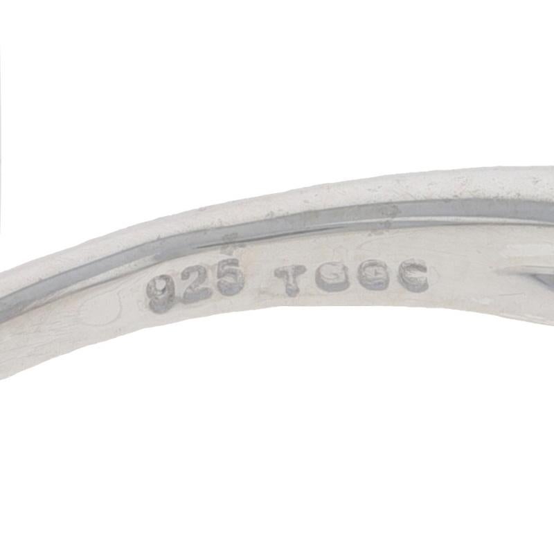 Sterling Silver Emerald Sapphire Five-Stone Ring - 925 Oval .85ctw im Angebot 2