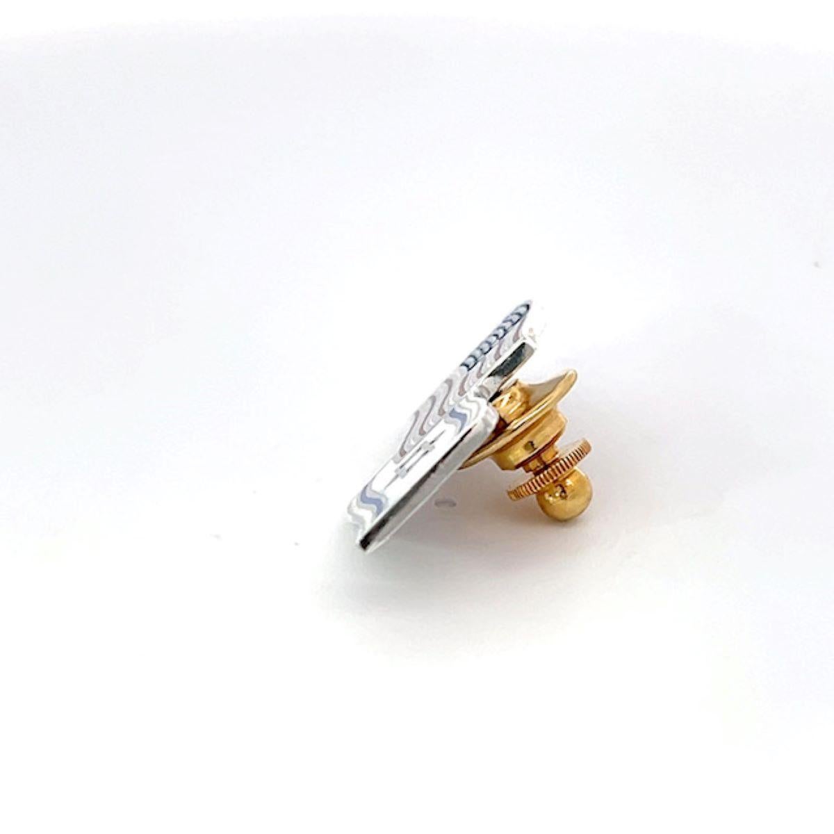 Women's or Men's Sterling Silver Enamel America and Israel Friendship Lapel Pin For Sale
