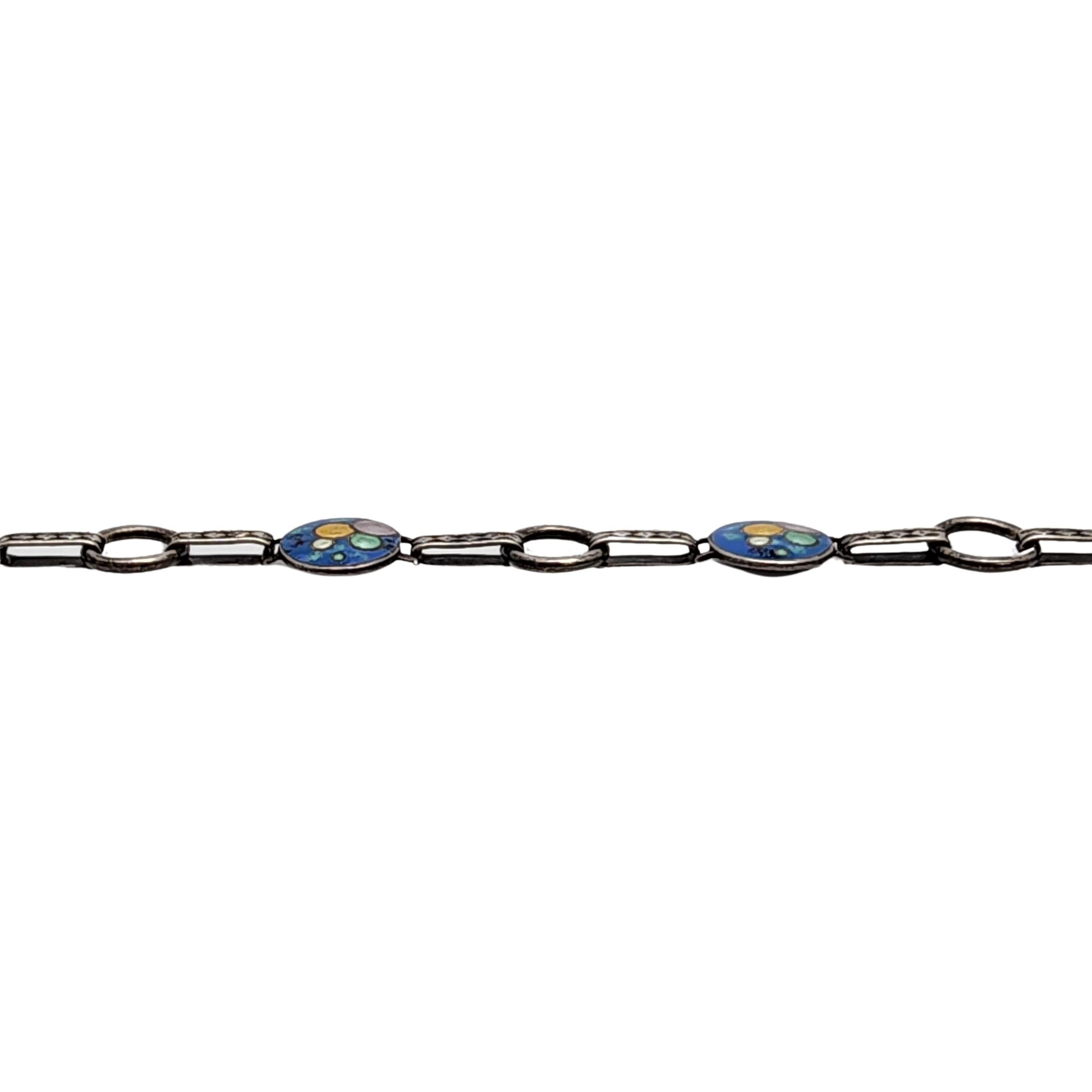 Women's Sterling Silver Enamel Bubble Bracelet #17895