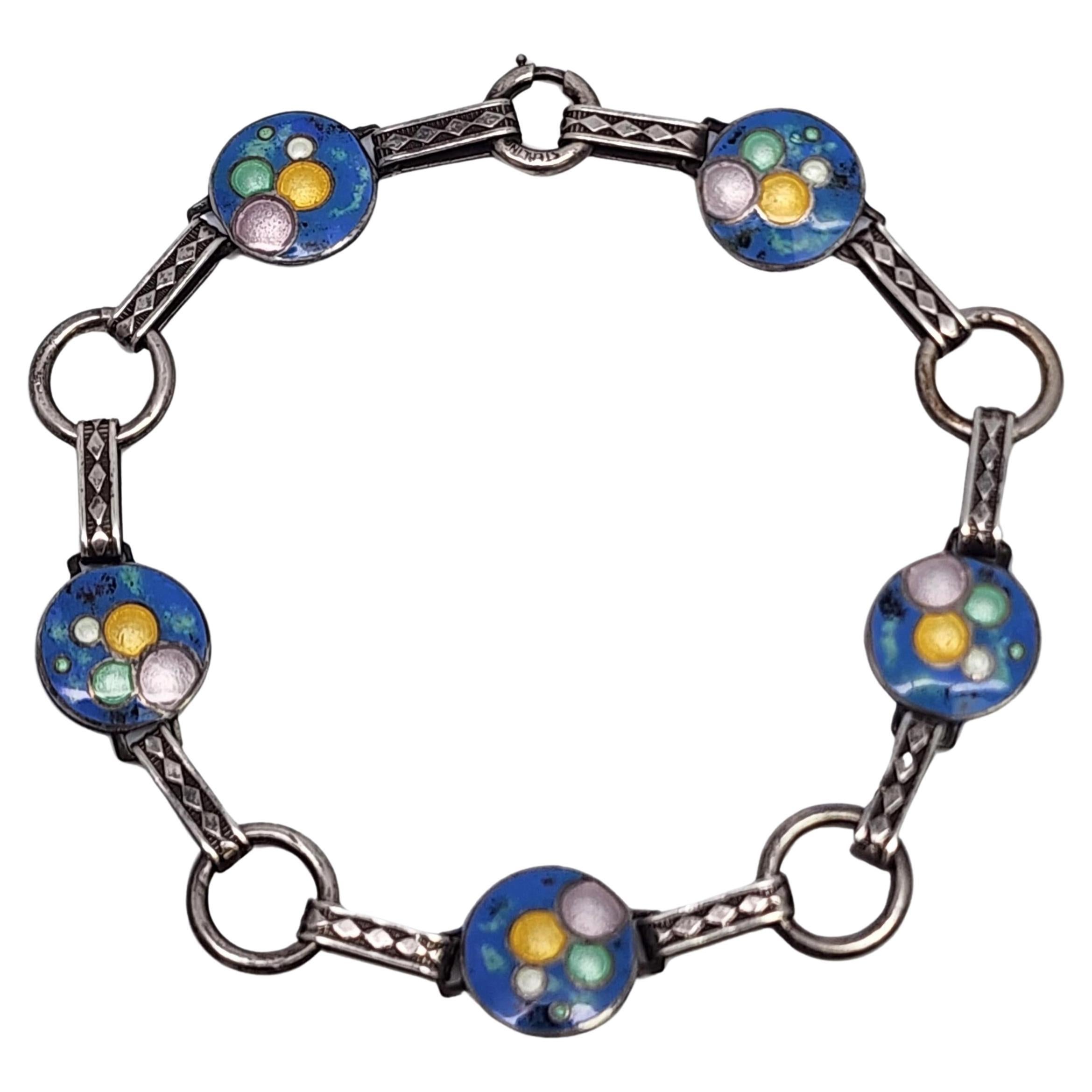 Sterling Silver Enamel Bubble Bracelet #17895