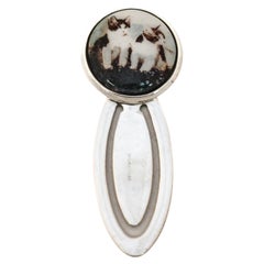 Sterling Silver Enamel Cat Bookmark