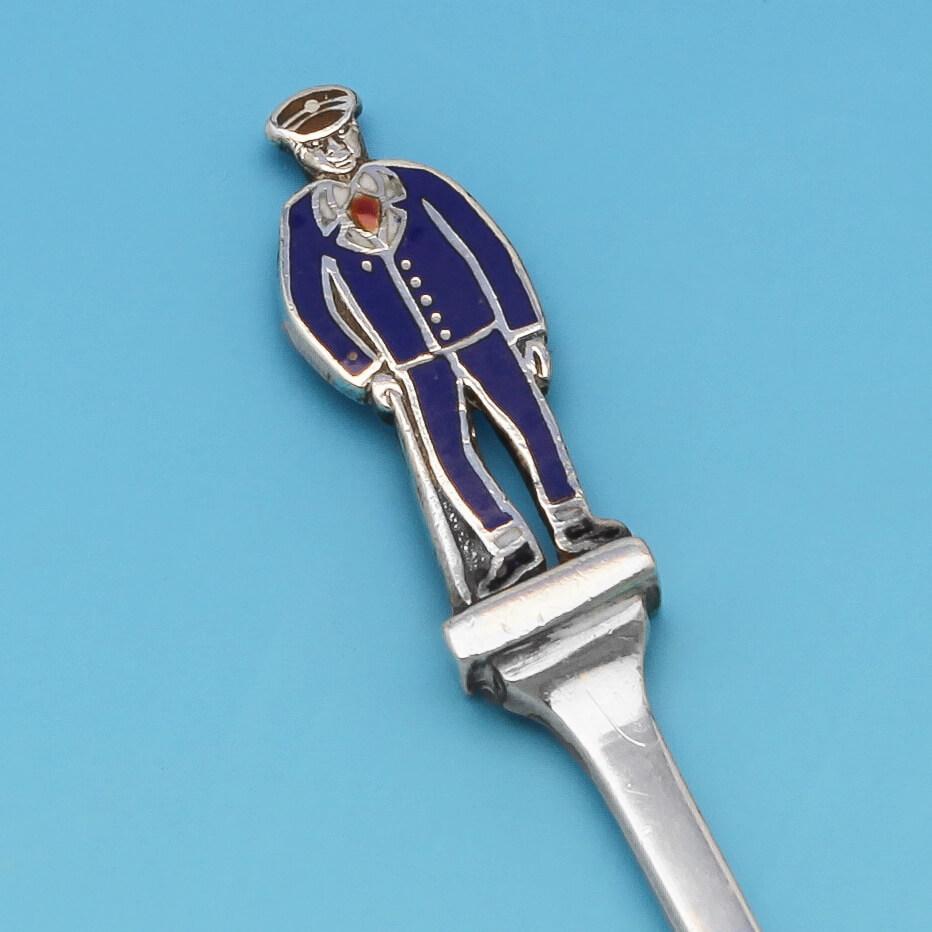 English First World War Interest - Enamel & Sterling Silver Coffee Spoons by Liberty