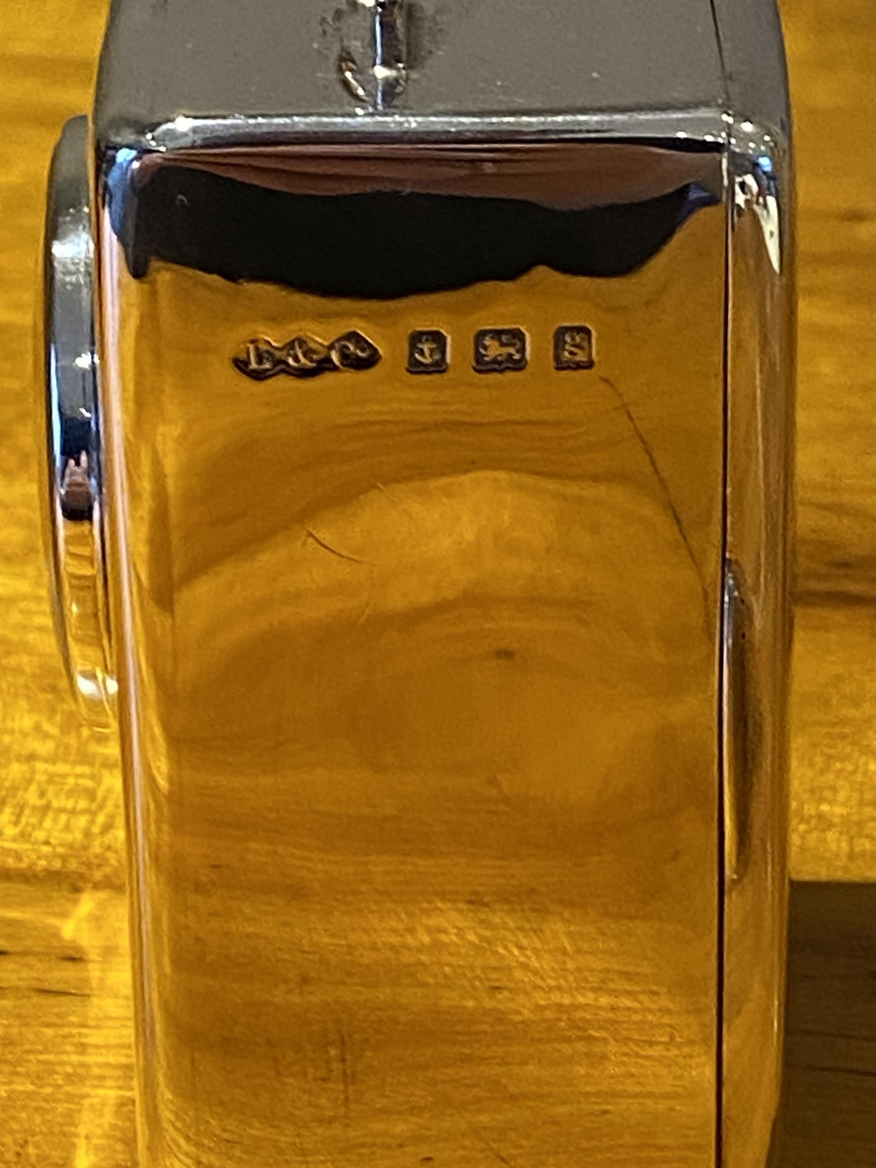 Sterling Silber Emaille Liberty's 1911 Archibald Knox Miniatur Kutsche Uhr im Angebot 5