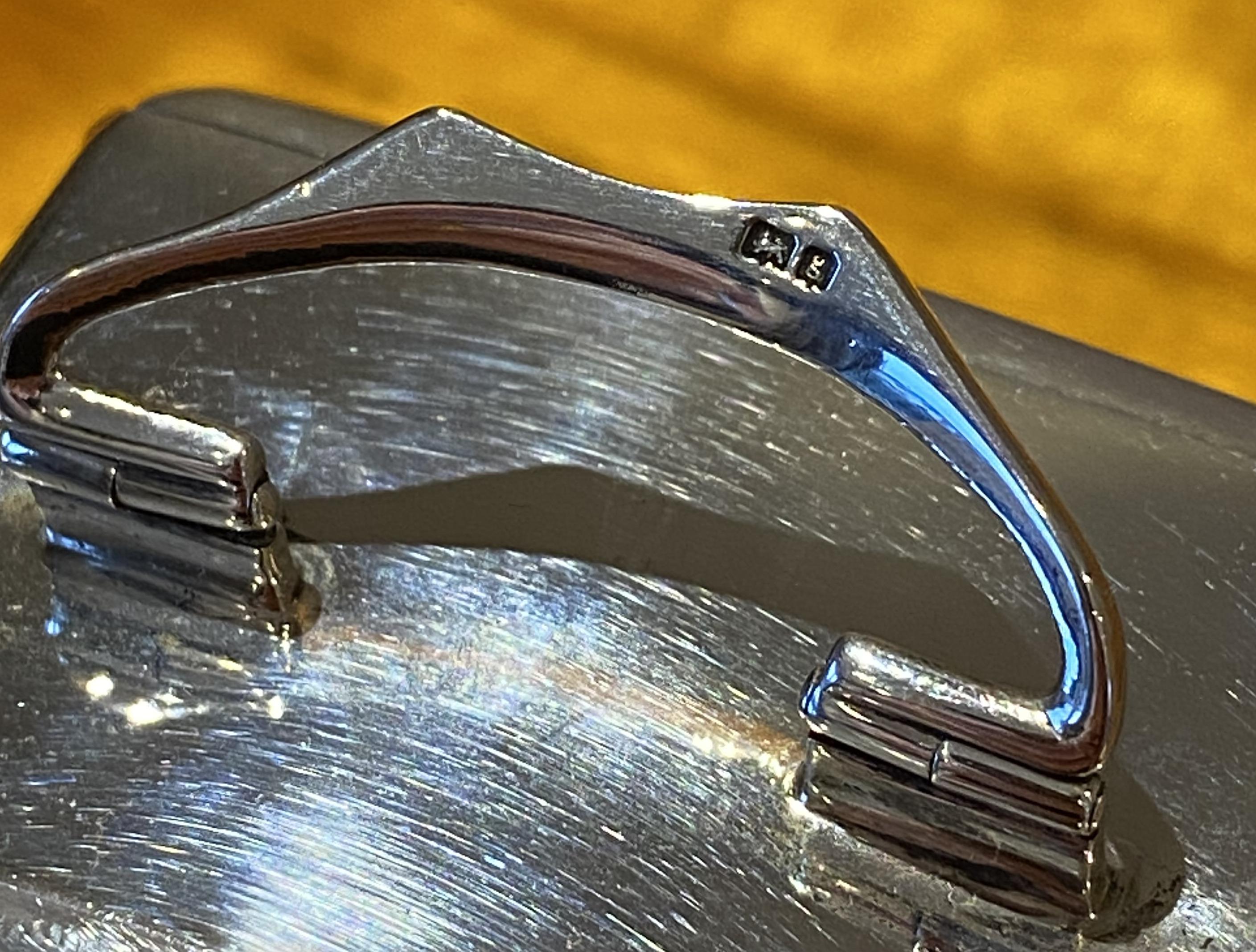 Sterling Silber Emaille Liberty's 1911 Archibald Knox Miniatur Kutsche Uhr im Angebot 6