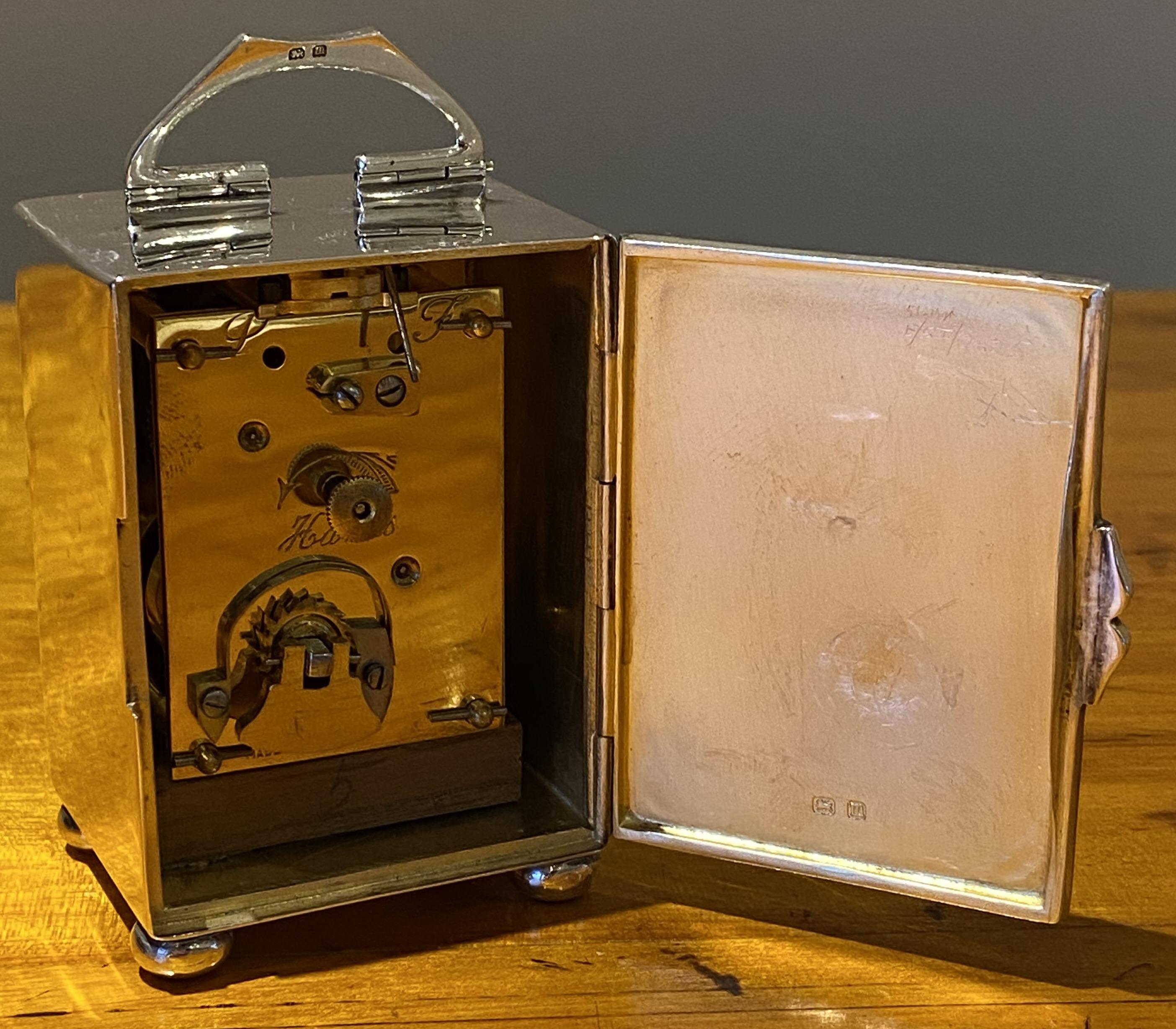 Orologio da carrozza in miniatura Archibald Knox in argento smaltato Liberty of London in vendita 4